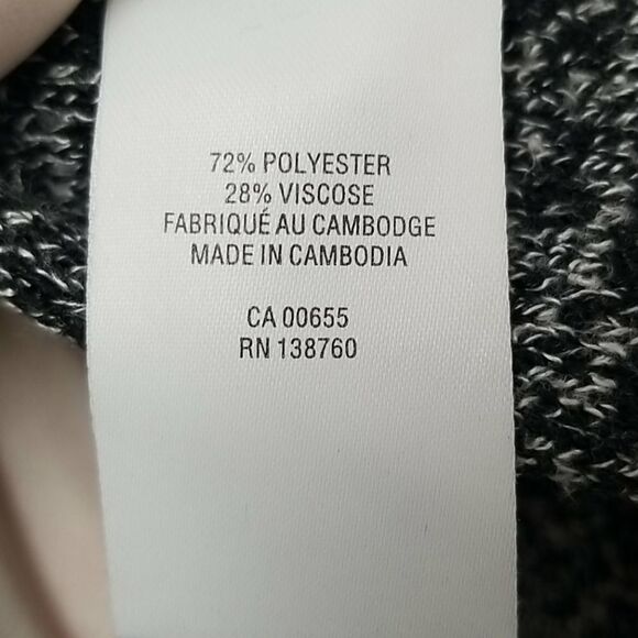 Reitmans Cardigan Womens Small Open Front Side Pockets Hood Black Grey Long - Picture 7 of 13